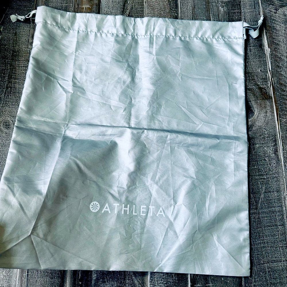 Athleta Drawstring Silver Travel Multipurpose Storage Bag